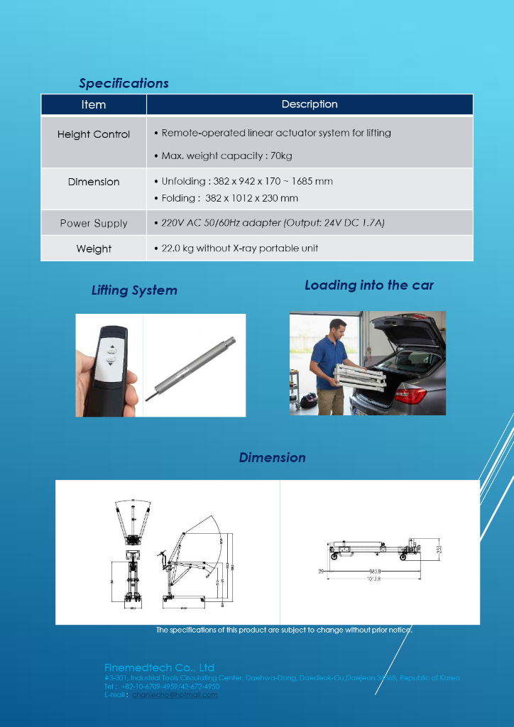 Folding Stand Specifications